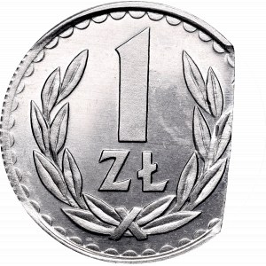 PRL, 1 złoty 1984 - destrukt końcówka blachy