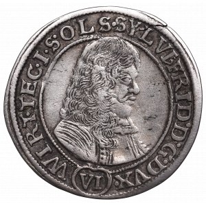 Schlesien, Duchy of Oels, Sylvius Friedrich, 6 kreuzer 1674 SP, Oels