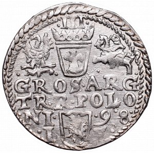Zygmunt III Waza, Trojak 1598, Olkusz - nieopisany D G R-POLONI