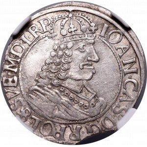 John II Casimir, 18 groschen 1663, Thorn - NGC AU58