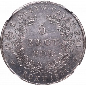 November Uprising, 5 zloty 1831 - NGC MS61