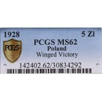 II Republic of Poland, 5 zloty 1928 Nike - PCGS MS62