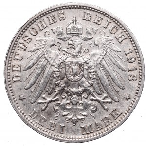 Germany, Preussen, 3 mark 1913 100 years of Leipzig battle