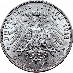 Germany, Baden, 3 mark 1912