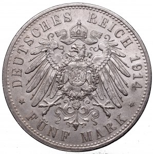 Germany, Preussen, 5 mark 1914