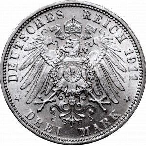 Germany, Bayern, 3 mark 1911