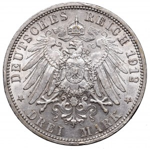 Germany, Preussen, 3 mark 1912