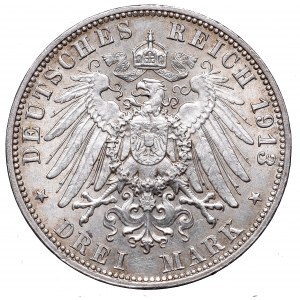 Niemcy, Saksonia, 3 marki 1913
