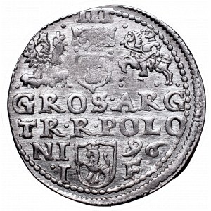Zygmunt III Waza, Trojak 1596, Olkusz - nieopisana przebitka daty 6/9