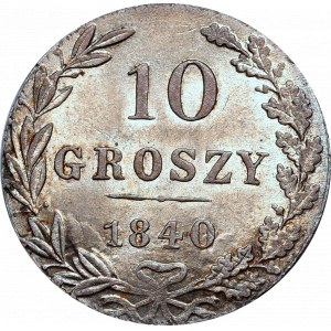 Zabór rosyjski, 10 groszy 1840 - duch