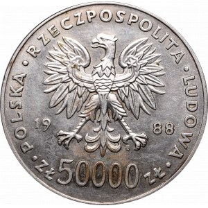 Peoples Republic of Poland, 50.000 zloty 1988 Pilsudski