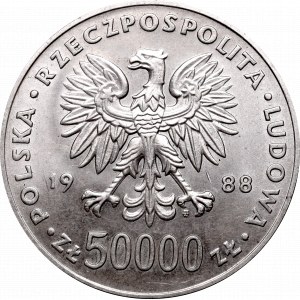 Peoples Republic of Poland, 50.000 zloty 1988 Pilsudski