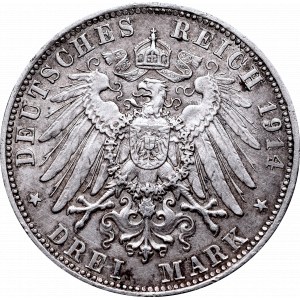 Germany, Bayern, 3 mark 1914
