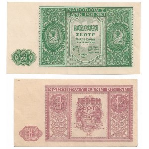 PRL, zestaw 1-2 złote 1946
