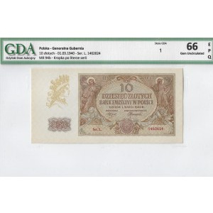 GG, 10 złotych 1940 L - GDA 66EPQ