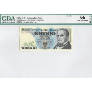 III RP, 100. 000 złotych 1990 A - GDA 66EPQ