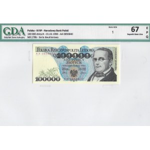 III RP, 100. 000 złotych 1990 AA - GDA 67EPQ