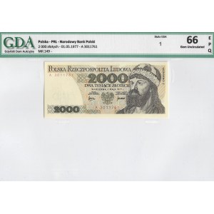 PRL, 2000 złotych 1977 A - GDA 66EPQ