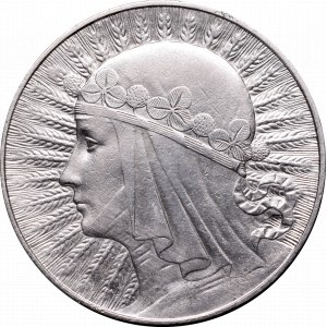 II Rzeczpospolita, 10 złotych 1933 Głowa kobiety