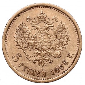 Rosja, Mikołaj II, 5 rubli 1898 АГ