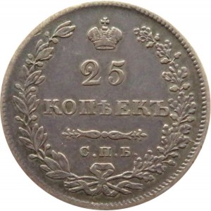 Rosja, Mikołaj I, 25 kopiejek 1830 HG, Petersburg, rzadszy rocznik