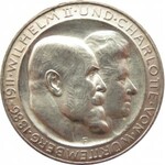 Niemcy, Wirtembergia, Wilhelm i Charlotte, 3 marki 1911 F, Stuttgart, UNC