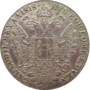 Austria, Franciszek I, 1 talar 1818 A, Wiedeń, ładny egzemplarz