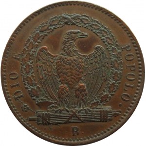 Watykan, Republika Rzymska, 3 baiocchi 1849 R, Rzym, rzadkie