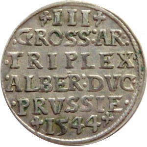 Prusy Książęce, Albrecht, trojak 1544, Królewiec