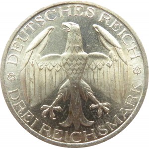 Niemcy, Republika Weimarska 3 marki 1929 A, Berlin, Unia Waldecks z Prusami