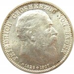 Niemcy, Badenia, Fryderyk 2 marki 1907, pośmiertne, UNC