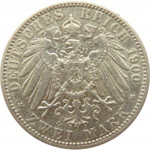 Niemcy, Oldenburg, Fryderyk August, 2 marki 1900 A, Berlin, rzadkie