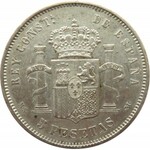 Hiszpania, Alfonso XII, 5 peset 1884 Madryt