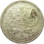 Rosja, Mikołaj II, 20 kopiejek 1908 EB, Petersburg, UNC-