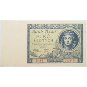 Polska, II RP, 5 złotych 1930, seria BO, UNC/UNC-
