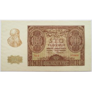 Polska, Generalna Gubernia, 100 złotych 1940, seria E, UNC
