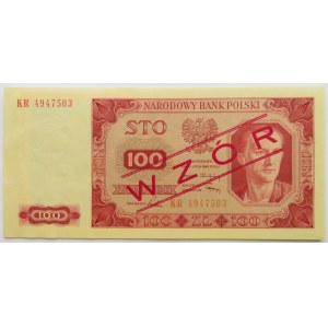 Polska, RP, 100 złotych 1948, seria KR, WZÓR