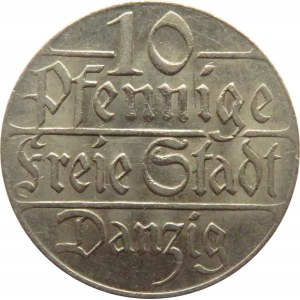 Wolne Miasto Gdańsk, 10 pfennig 1923, Berlin, piękne!