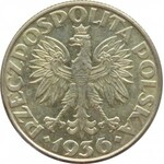 Polska, II RP, Żaglówka, 2 złote 1936, piękny egzemplarz