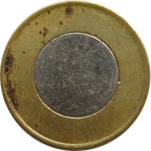 Polska, czysty krążek na monetę 2 złote, blank, średnica 21,2 mm, bimetal