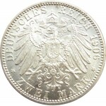 Niemcy, Badenia, Fryderyk, 2 marki 1906, Złote Gody, UNC