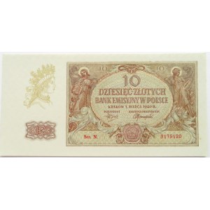Polska, Generalna Gubernia, 10 złotych 1940, seria N, UNC