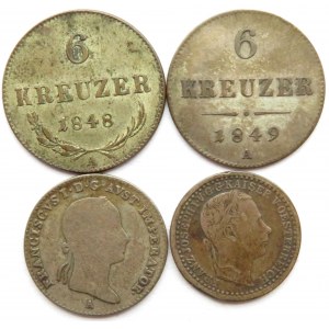 Austria, XIX wiek, lot srebrnych monet, Wiedeń, 4 sztuki