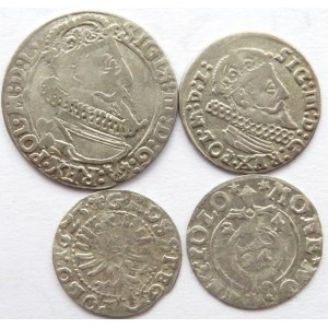 Zygmunt III Waza, lot monet, różne nominały, 4 sztuki (1)