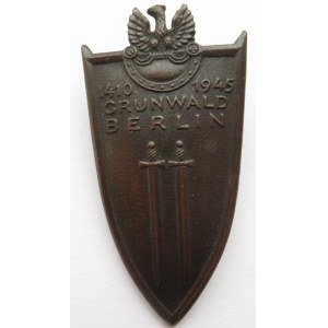 Polska, PRL, odznaka Tarcza Grunwaldu 1410-1945, wyk. Z. Makowski W-wa