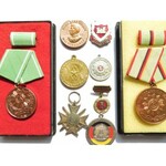 Europa, zestaw 9 medali na wstążki, baretek, odznak na szpilkę