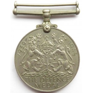 Wielka Brytania, Defence Medal (Medal Obrony) 1939-45, brak wstążki
