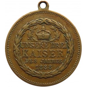 Niemcy, Prusy, medal rok 1888 trzech cesarzy, Unser Schmerz und Stolz