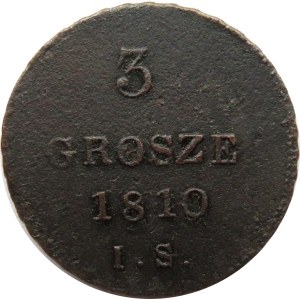 Księstwo Warszawskie, 3 grosze 1810 I. S., Warszawa