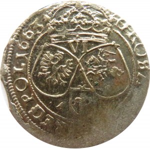 Jan II Kazimierz, szóstak 1663 AT, Bydgoszcz, piękny
